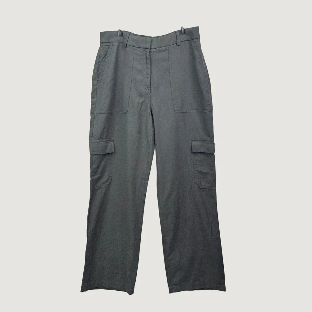 Express Cargo Pants 10R Olive Green‎ Wide Leg High Rise Utility Gorpcore